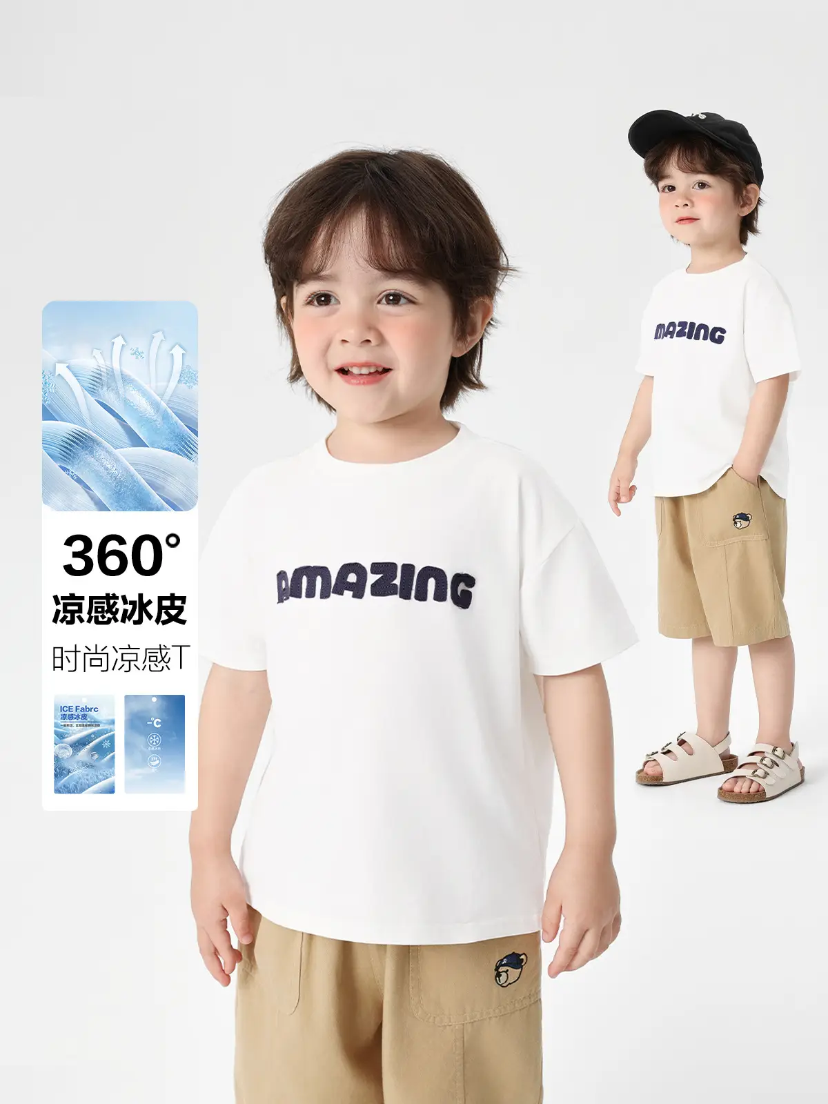Right European Boys T-Shirt White Short Sleeve Summer Kids - Image 3