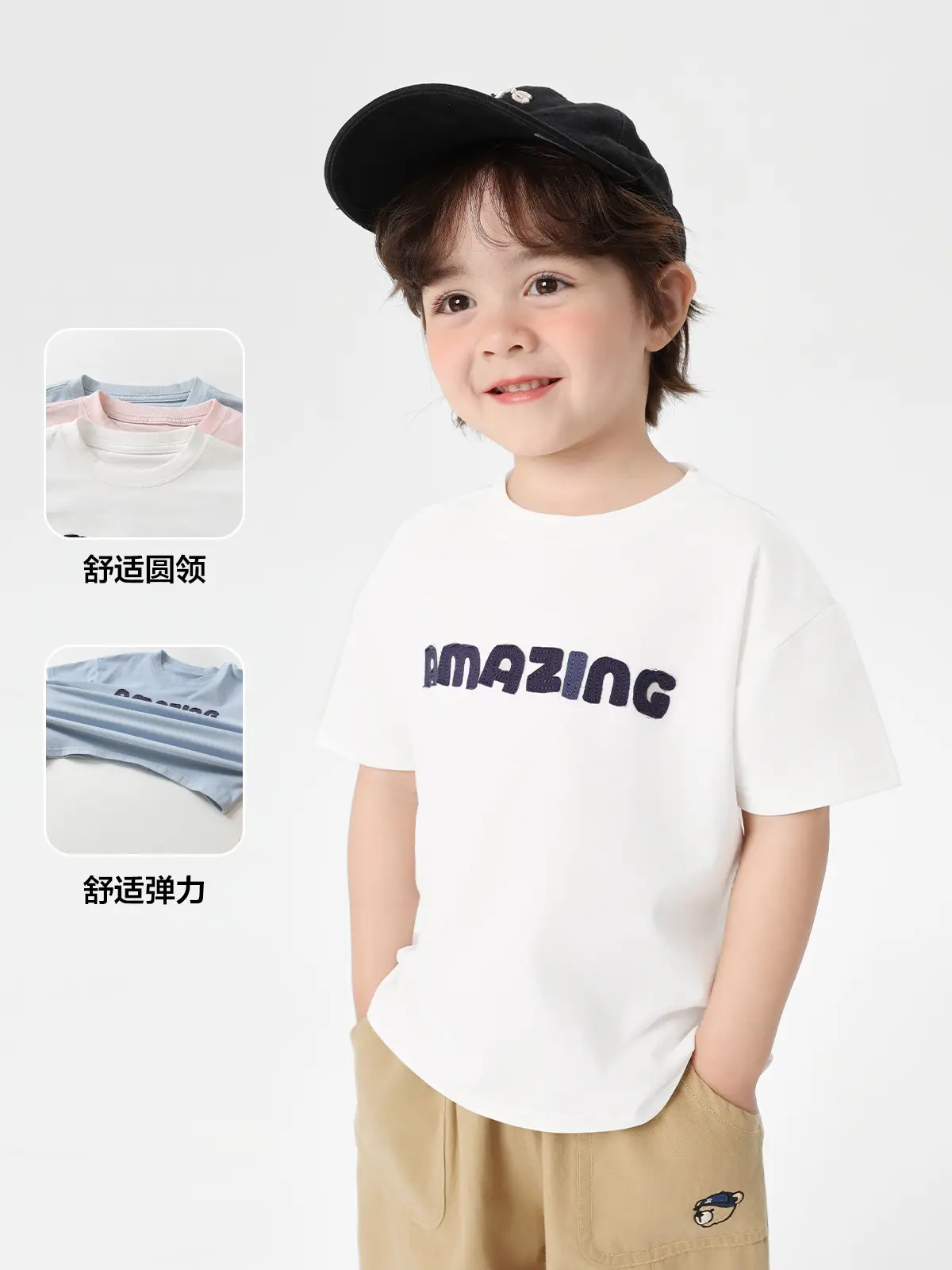Right European Boys T-Shirt White Short Sleeve Summer Kids - Image 6