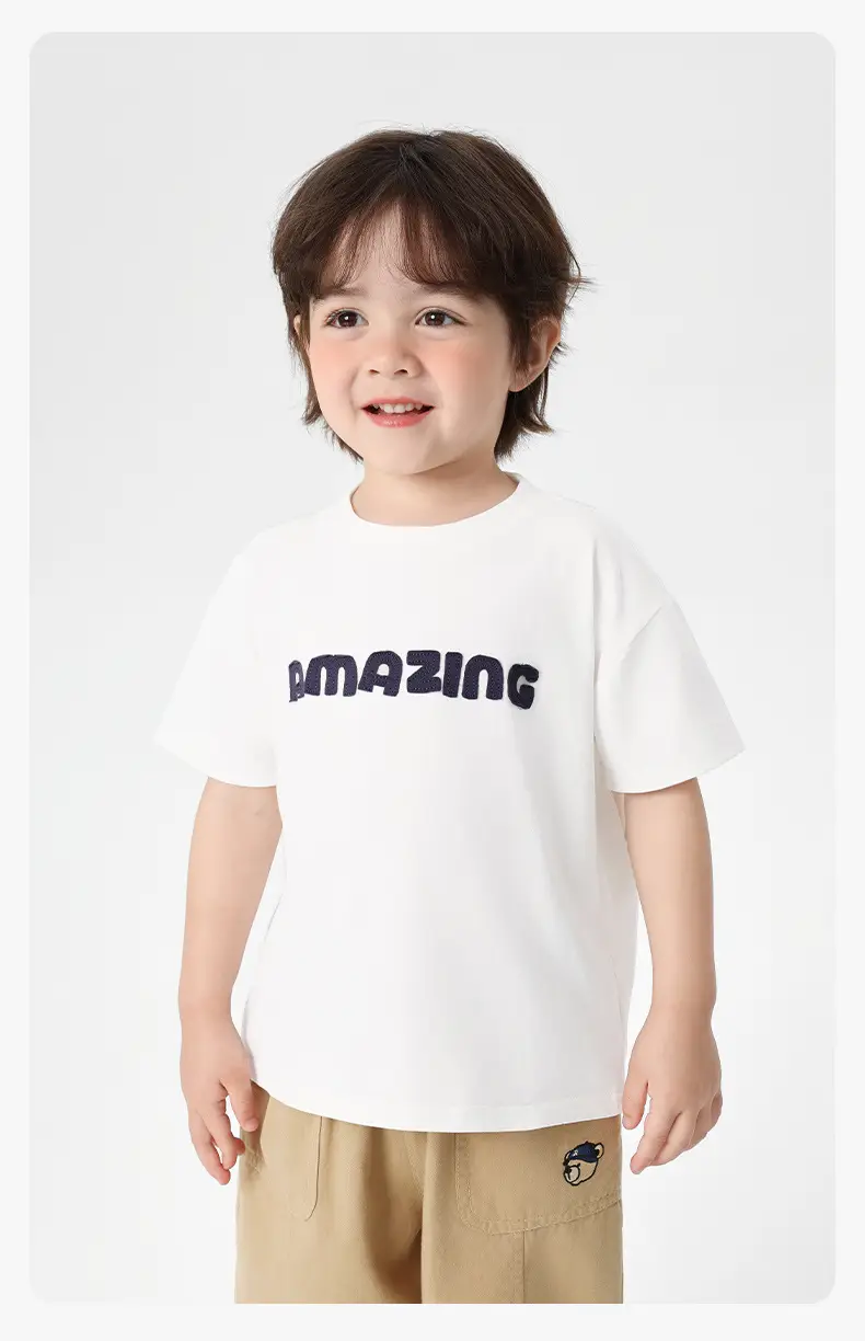 Right European Boys T-Shirt White Short Sleeve Summer Kids — feature 12