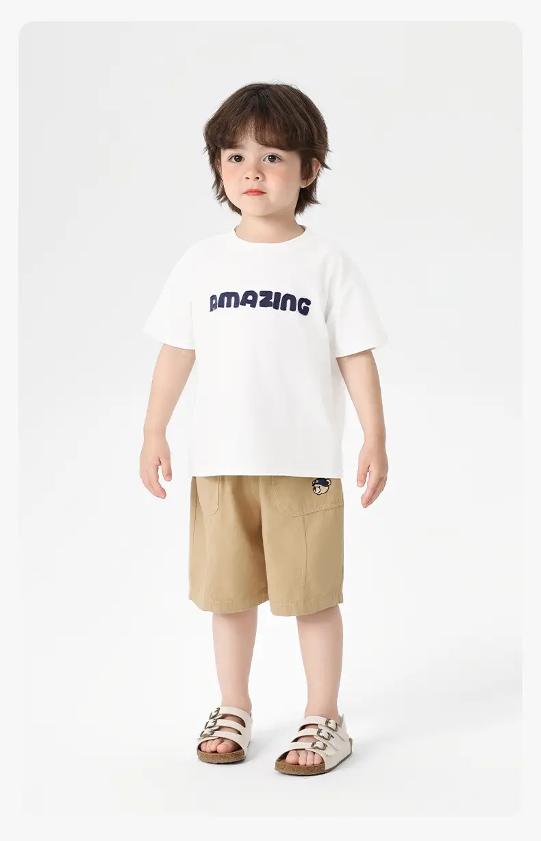Right European Boys T-Shirt White Short Sleeve Summer Kids — feature 13