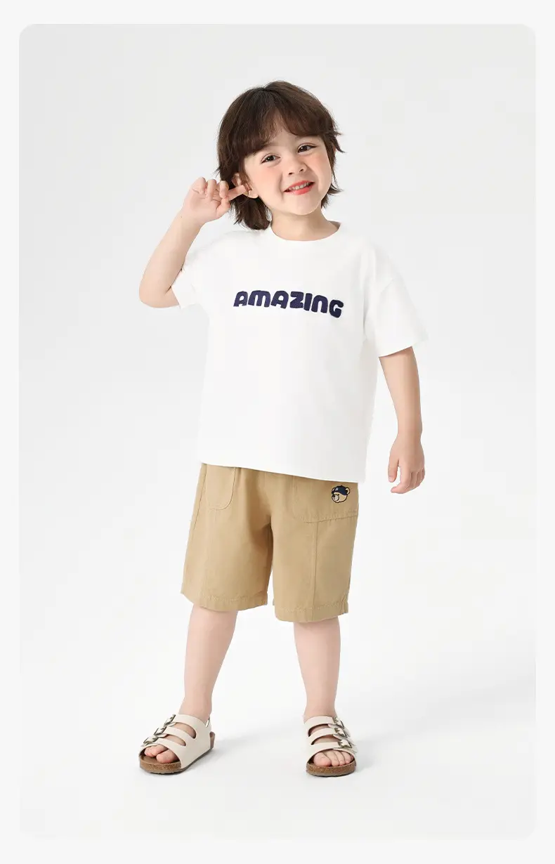 Right European Boys T-Shirt White Short Sleeve Summer Kids — feature 14