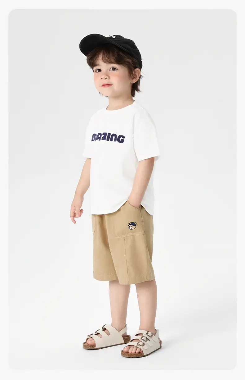 Right European Boys T-Shirt White Short Sleeve Summer Kids — feature 15