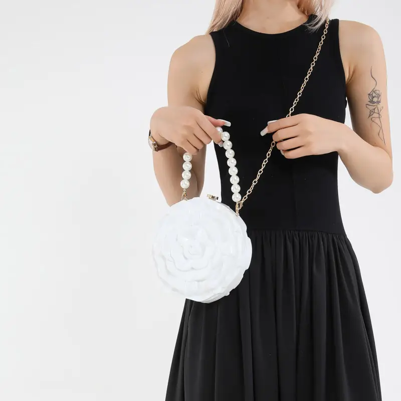 Red Rose Flower Crossbody Clutch Bag for Women