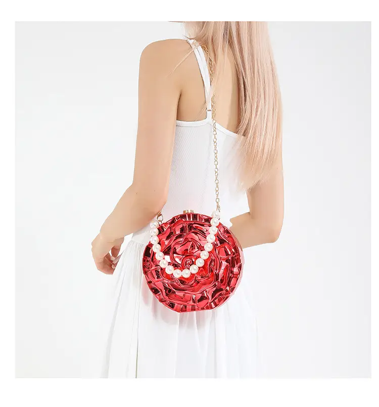 Red Rose Flower Crossbody Clutch Bag for Women — feature 17