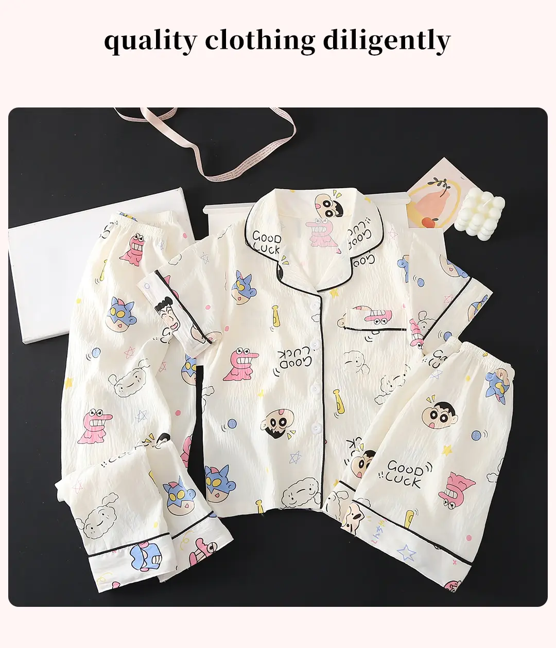 Summer Girls Children's Clouds Cotton Three-piece Pajamas Sweet Summer Thin Air Conditioner Home Clothes suit — feature 15