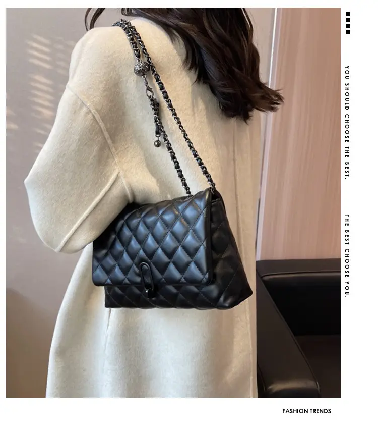 Yo Zi Rhombic Chain Shoulder Bag Brown Women's Autumn Winter 2025 — feature 1