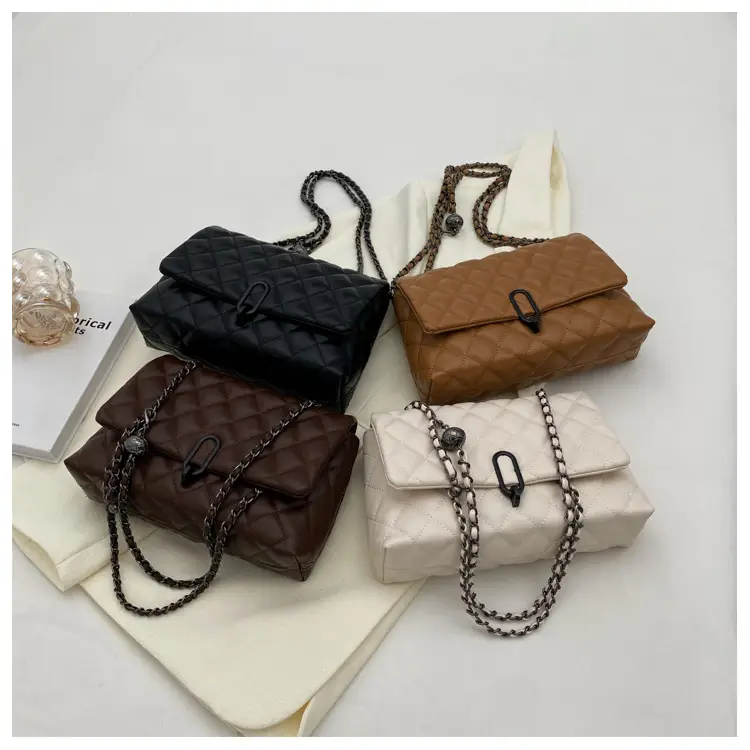 Yo Zi Rhombic Chain Shoulder Bag Brown Women's Autumn Winter 2025 — feature 9