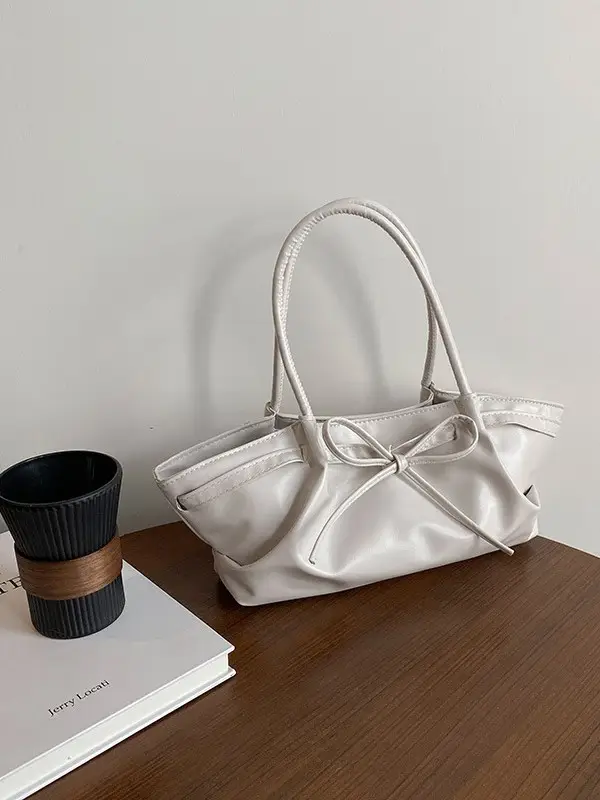 Black Pleated Shoulder Bag for Women Large Capacity 2026