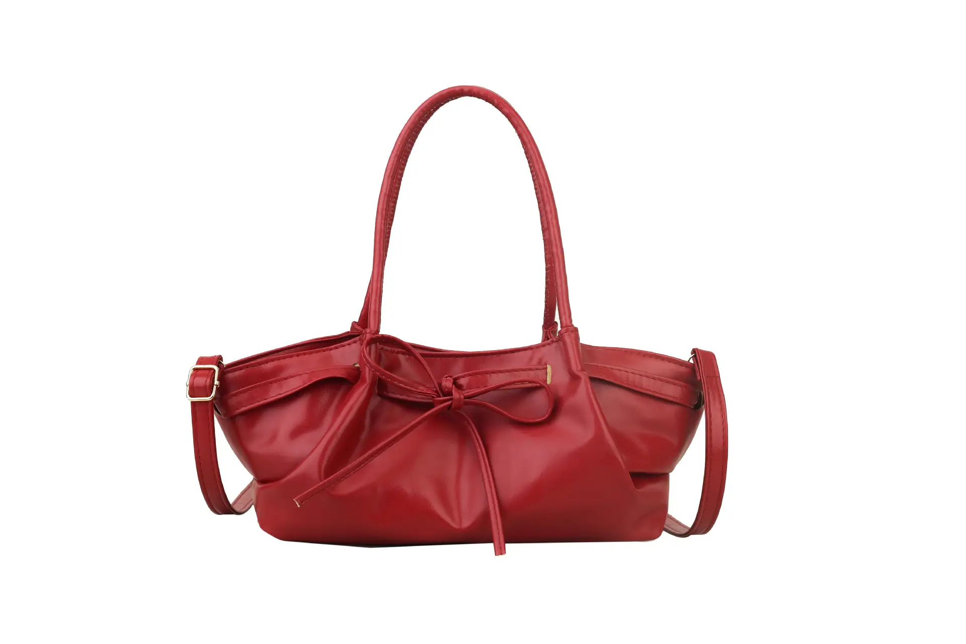 Black Pleated Shoulder Bag for Women Large Capacity 2026