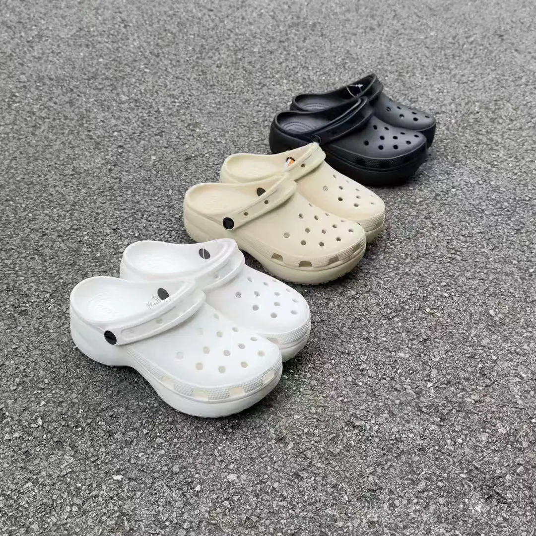 White Croc Crochable Women's Sandals with Thick EVA Sole