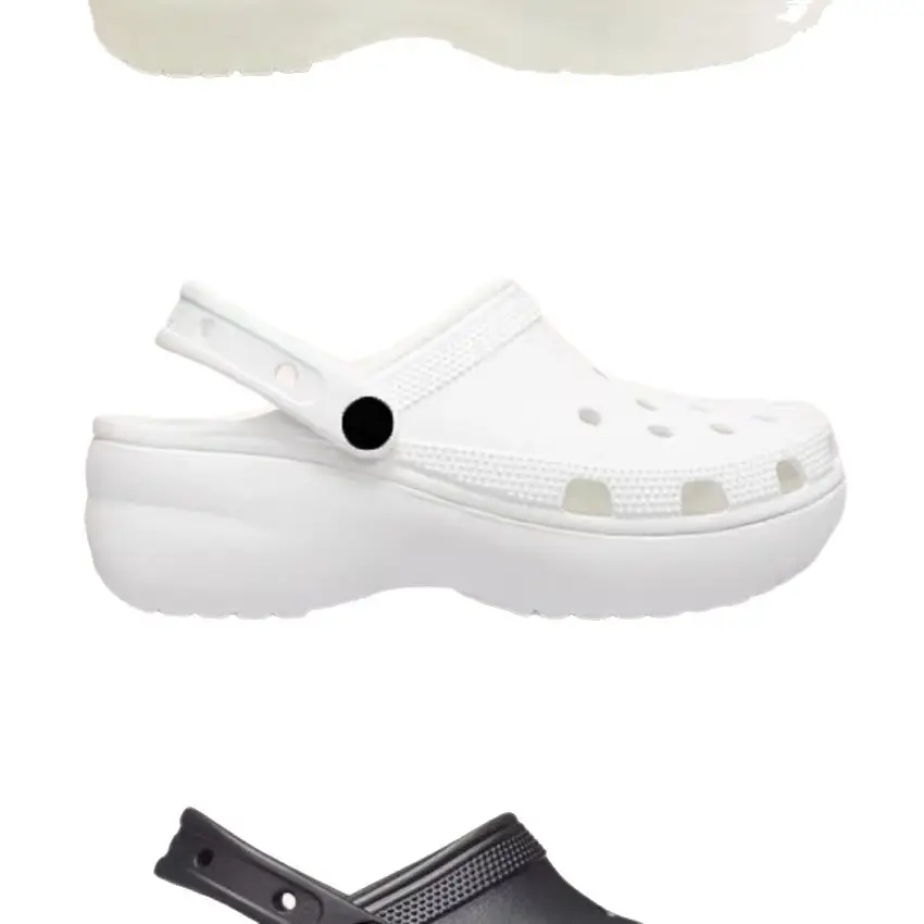 White Croc Crochable Women's Sandals with Thick EVA Sole