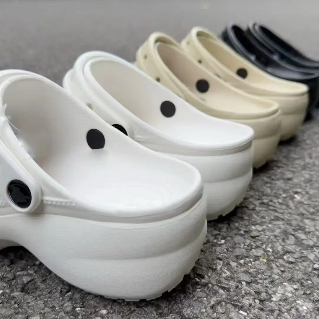 White Croc Crochable Women's Sandals with Thick EVA Sole — feature 7