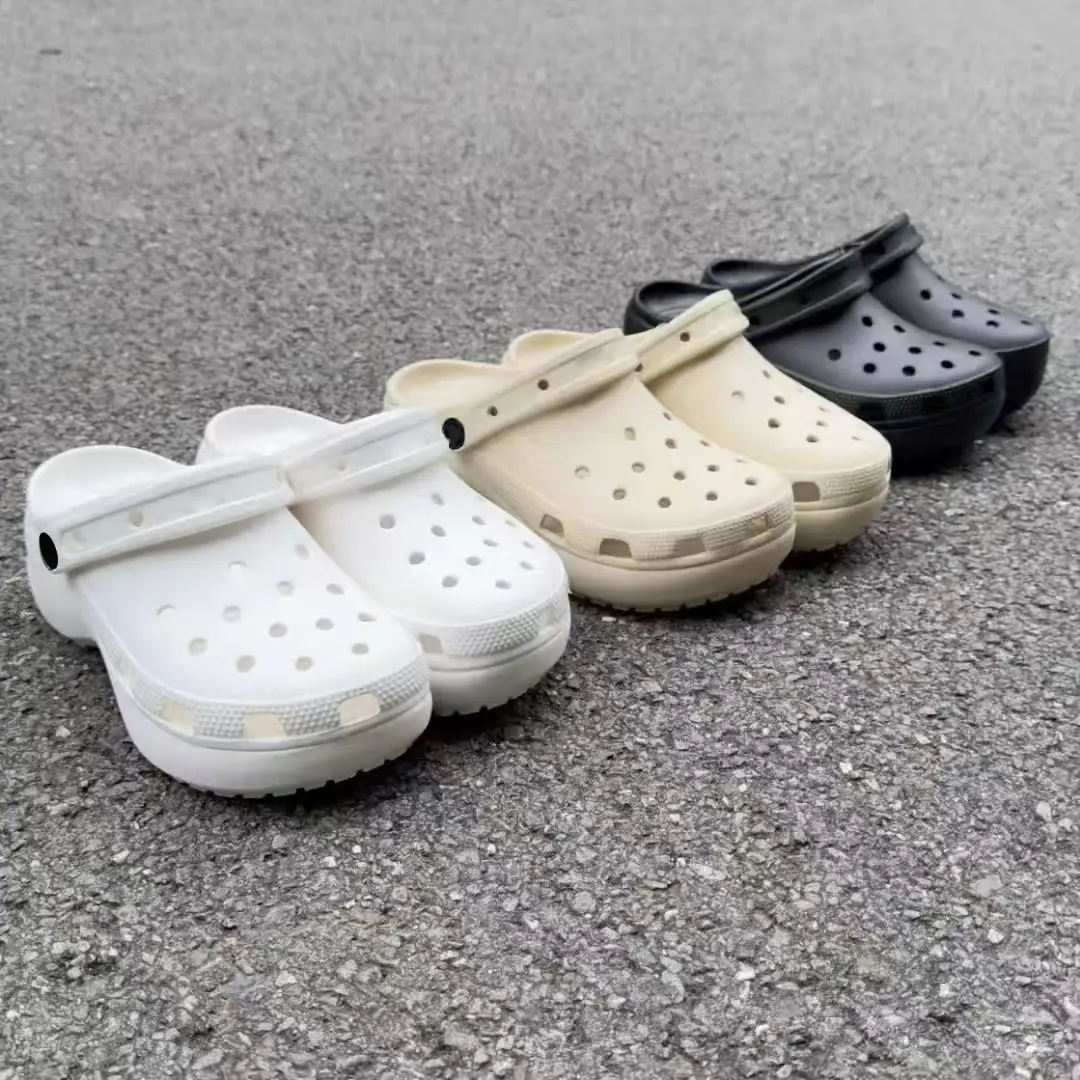 White Croc Crochable Women's Sandals with Thick EVA Sole — feature 8