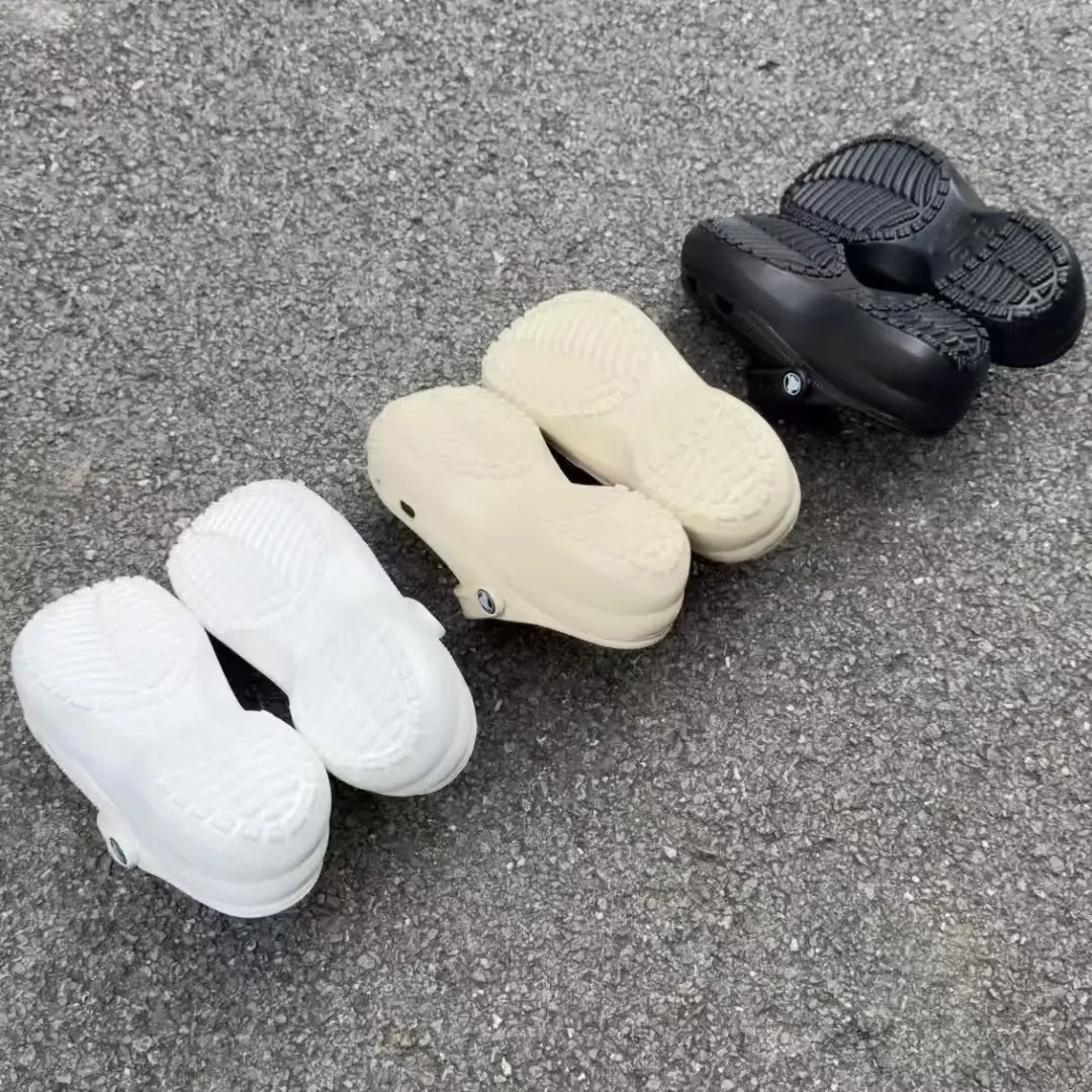 White Croc Crochable Women's Sandals with Thick EVA Sole — feature 9