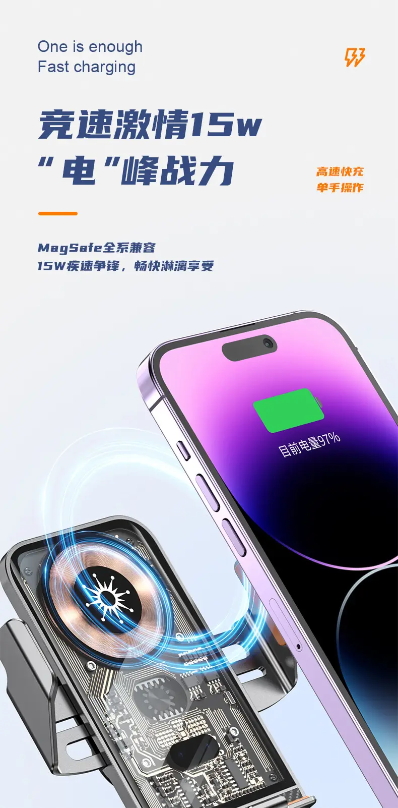 Wireless Car Charger with Infrared Sensor & Air Outlet — feature 6