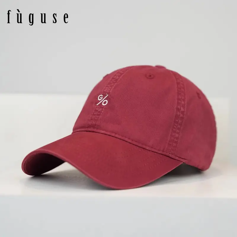 Purple Washed Cotton Baseball Cap Unisex Curved Brim - Image 10