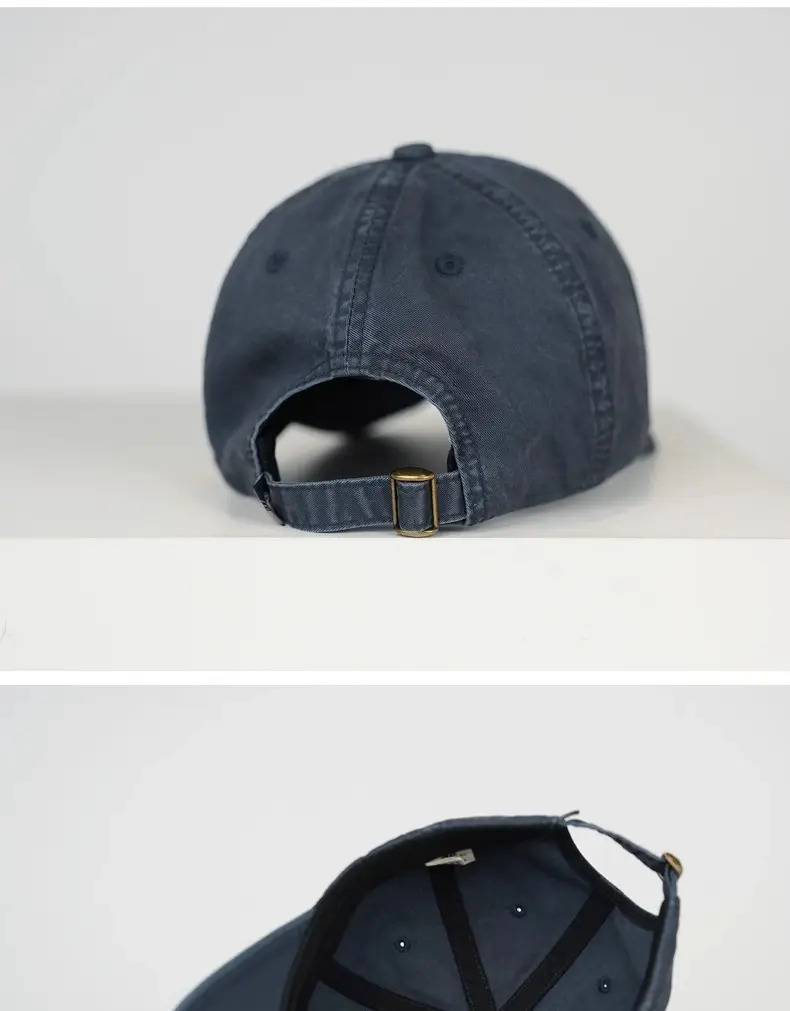 Purple Washed Cotton Baseball Cap Unisex Curved Brim — feature 10