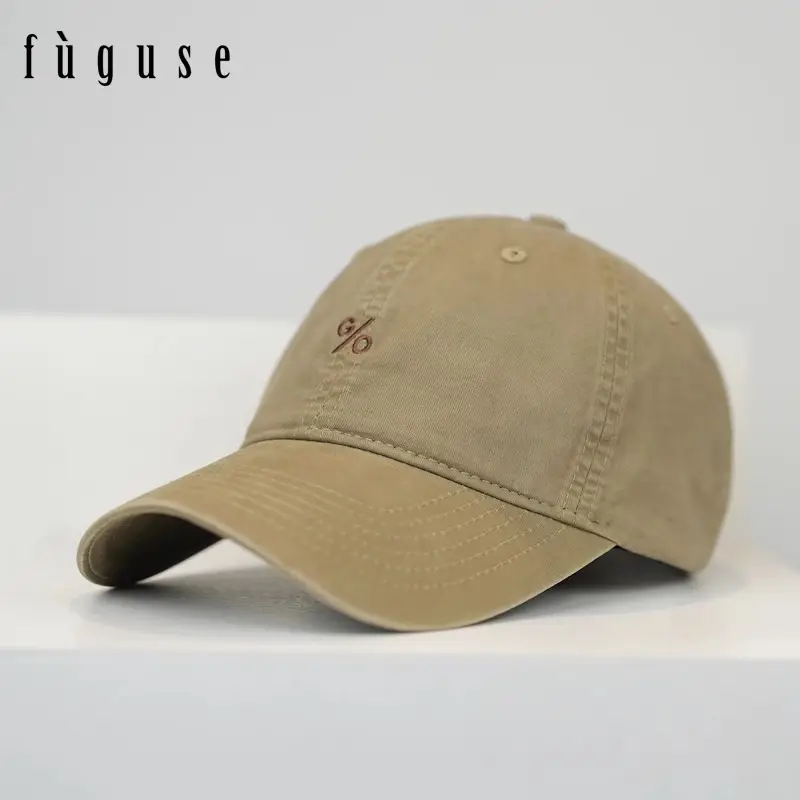 Purple Washed Cotton Baseball Cap Unisex Curved Brim - Image 5