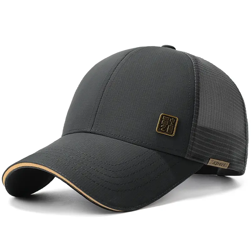 Men Dark Gray Mesh Baseball Cap Summer 56-60cm - Image 3
