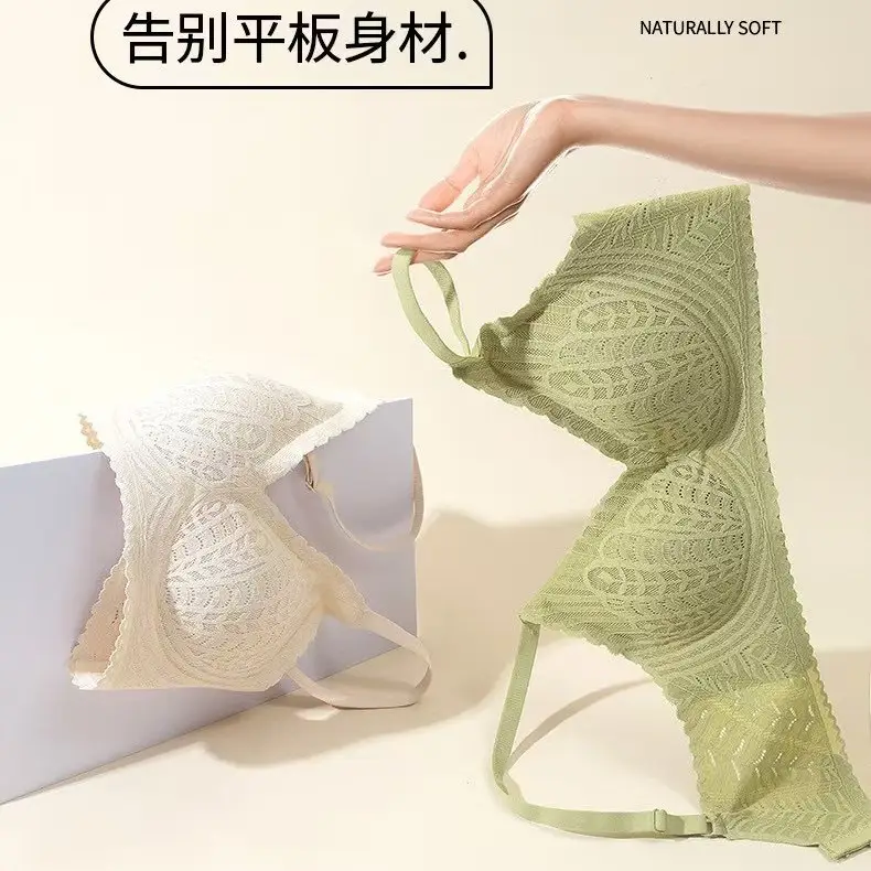 Green Lace Push-Up Bra with Adjustable Straps - Image 7