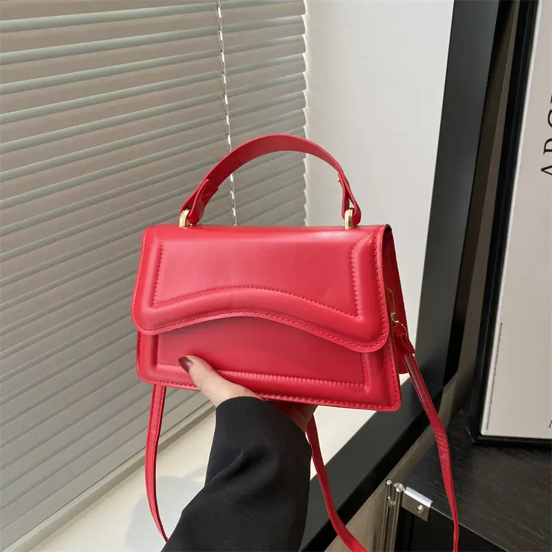 Red French Style Crossbody Bag for Women