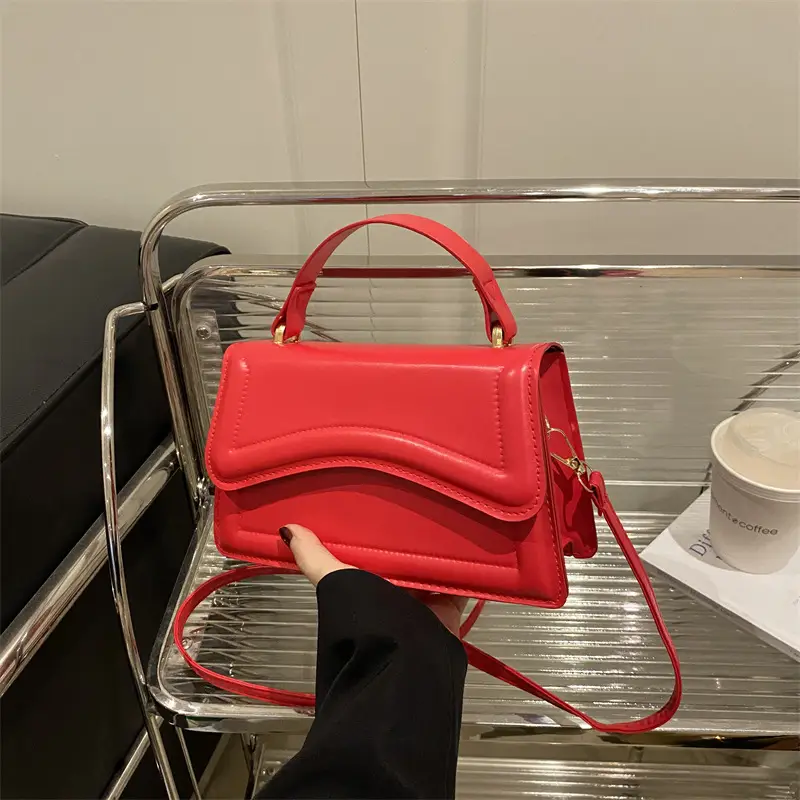 Red French Style Crossbody Bag for Women