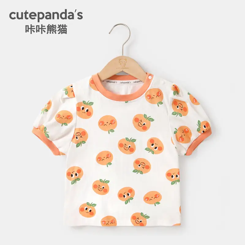 Kaka Panda Bear Print Sleeveless T-Shirt for Girls