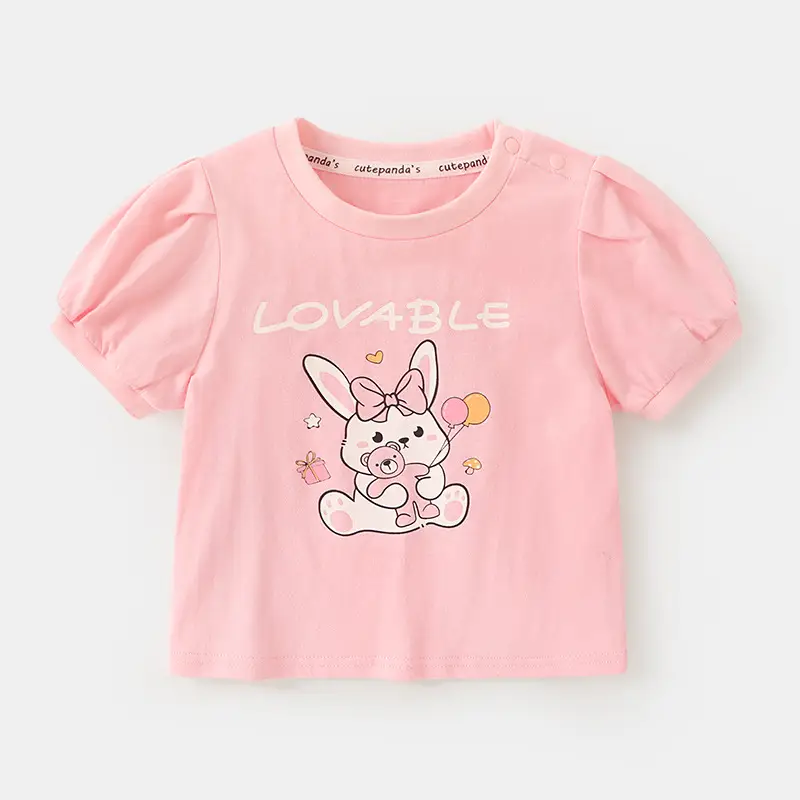 Kaka Panda Bear Print Sleeveless T-Shirt for Girls