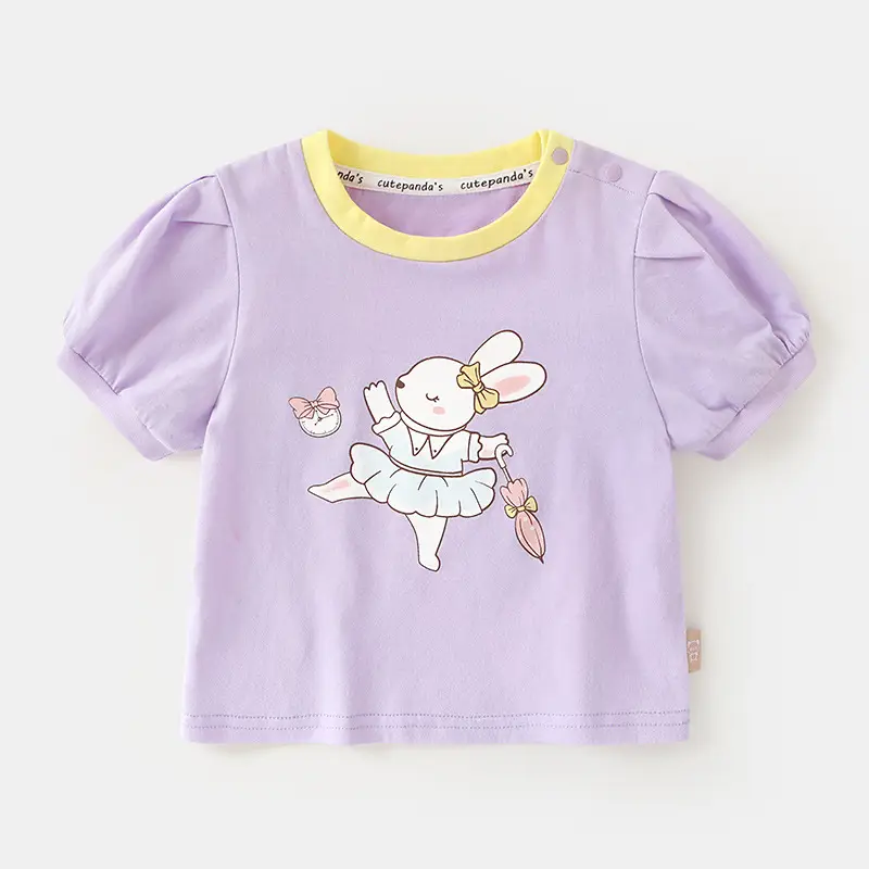 Kaka Panda Bear Print Sleeveless T-Shirt for Girls