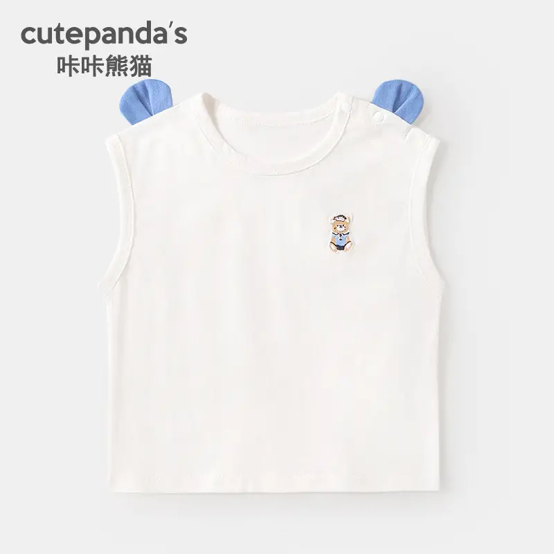 Kaka Panda Bear Print Sleeveless T-Shirt for Girls