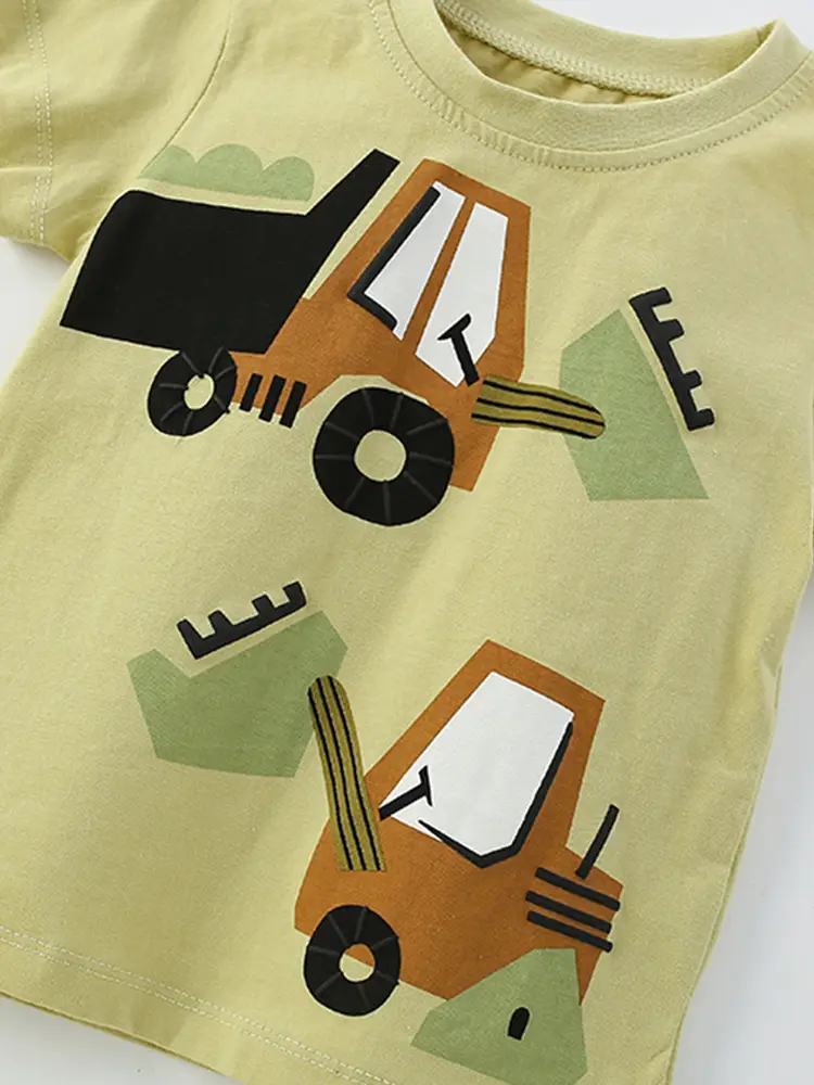 Boys T-shirt Shorts Set Truck Print Summer Wear - Image 4