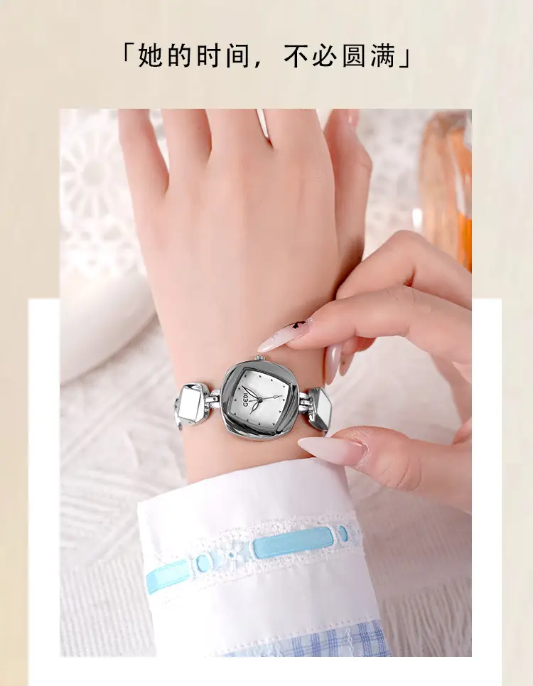Women's Pink Pearl Quartz Watch with Diamond Bracelet — feature 7