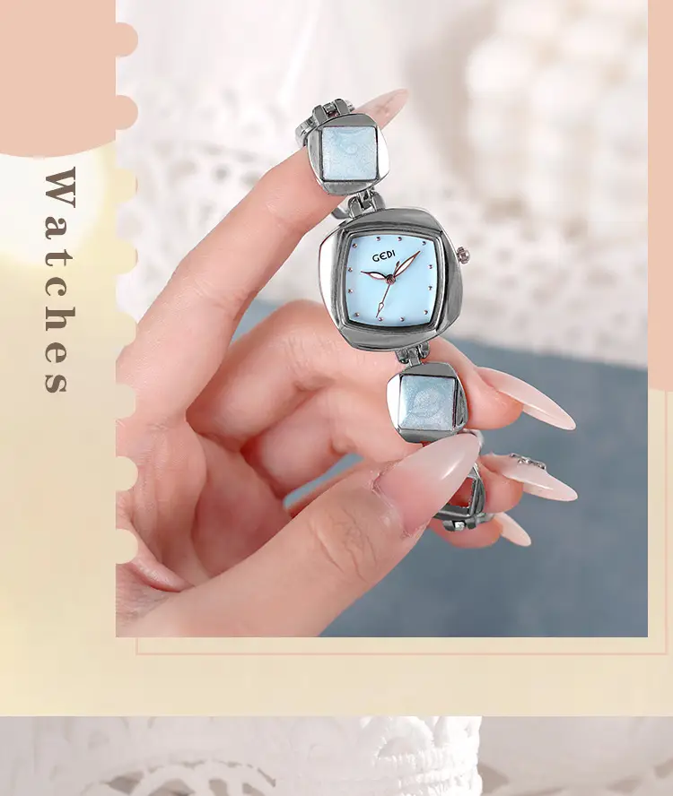Women's Pink Pearl Quartz Watch with Diamond Bracelet — feature 9
