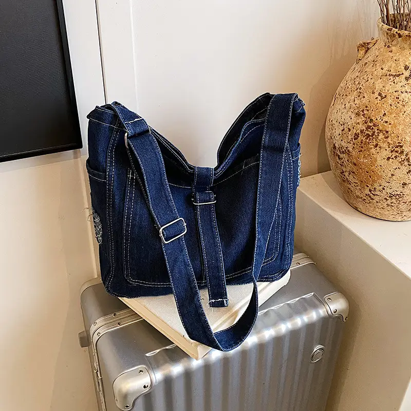 Korean Denim Crossbody Bag Large Capacity Women - Image 4