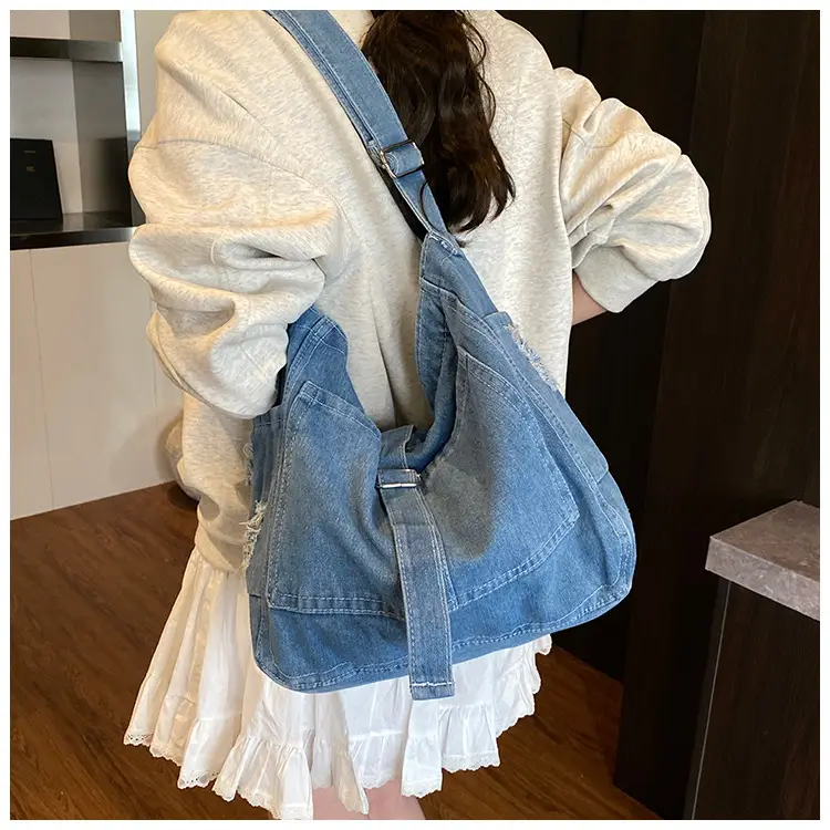 Korean Denim Crossbody Bag Large Capacity Women — feature 16