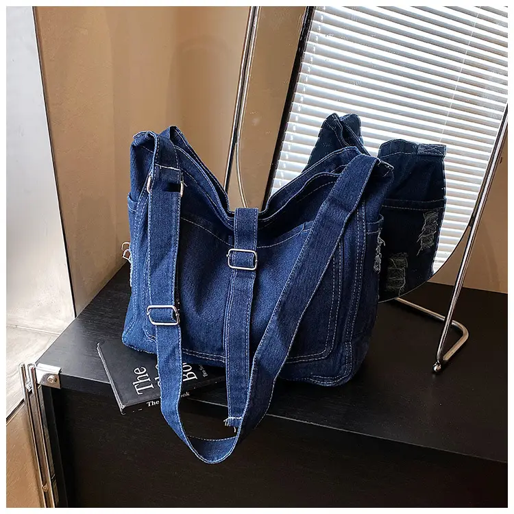 Korean Denim Crossbody Bag Large Capacity Women — feature 17