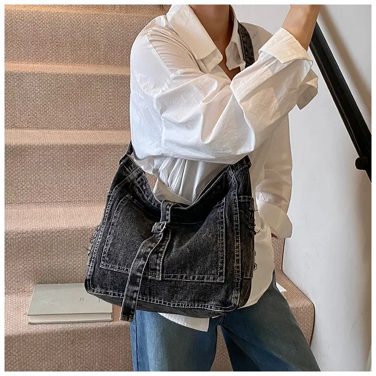 Korean Denim Crossbody Bag Large Capacity Women — feature 8