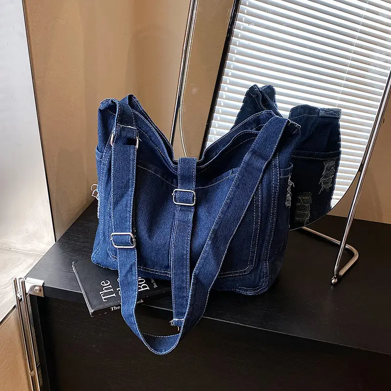 Korean Denim Crossbody Bag Large Capacity Women - Image 2