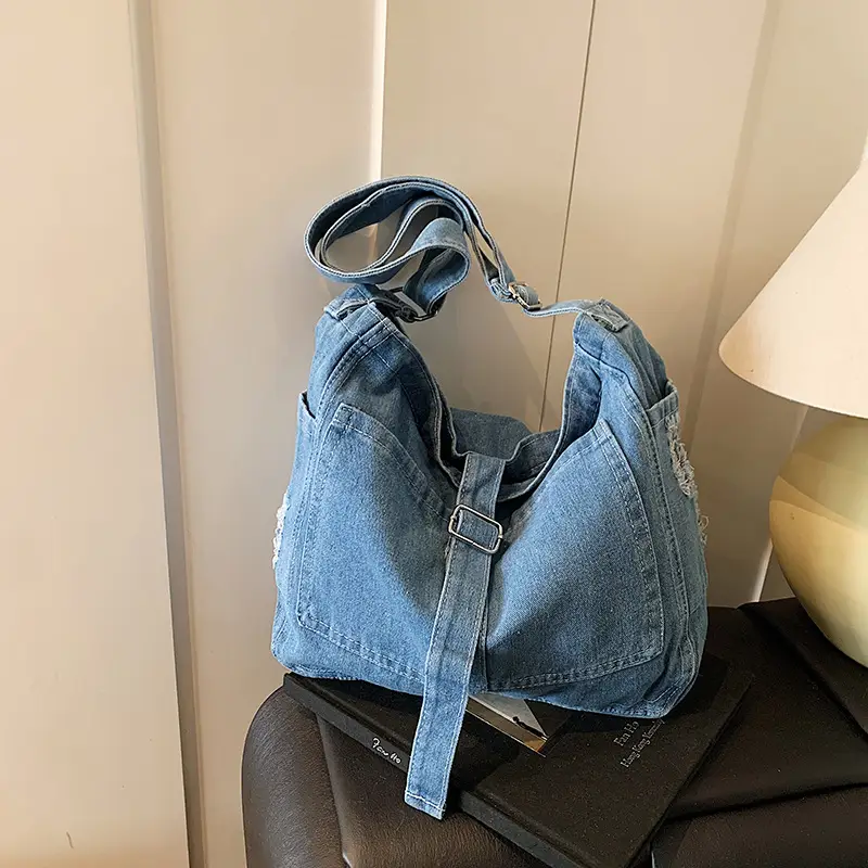 Korean Denim Crossbody Bag Large Capacity Women - Image 3