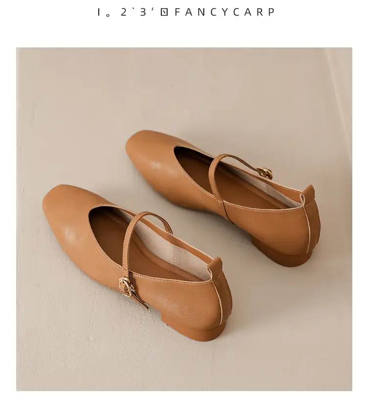 Soft Leather Granny Shoes with Chunky Heels, Mary Jane Style, French Square Toe, Single Strap, Mid-Heel, New Spring and Autumn Versatile Women's Shoes — feature 22