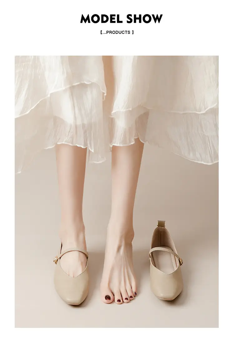 Soft Leather Granny Shoes with Chunky Heels, Mary Jane Style, French Square Toe, Single Strap, Mid-Heel, New Spring and Autumn Versatile Women's Shoes — feature 25