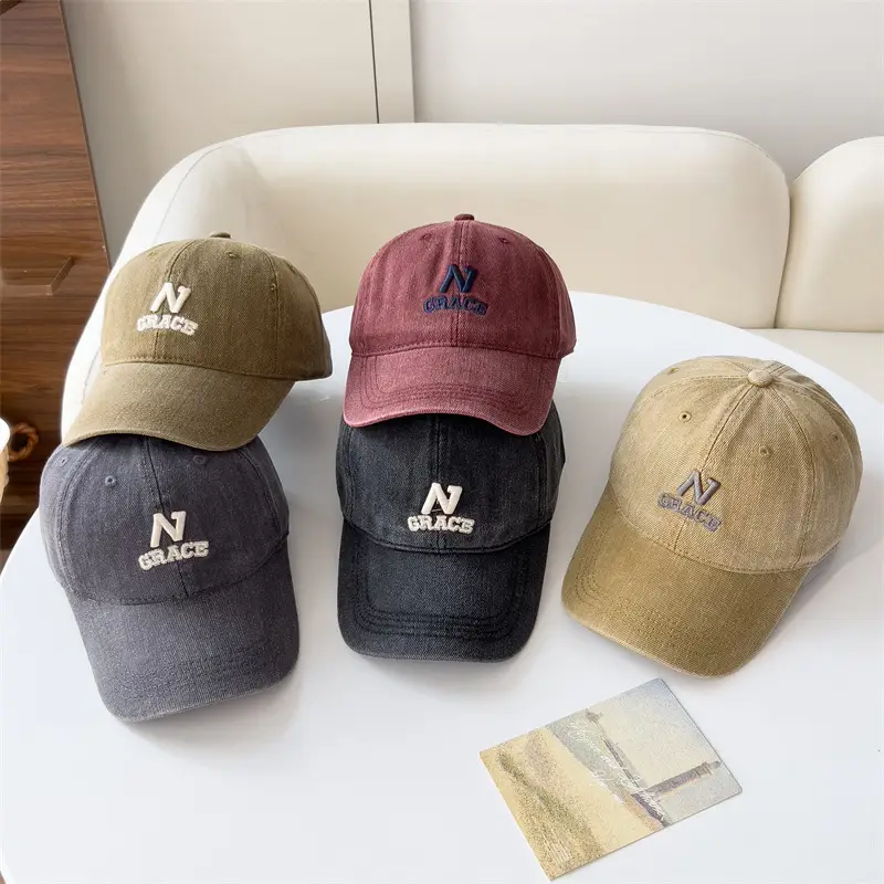 Gray Three-Dimensional Letter Embroidered Baseball Cap - Image 7