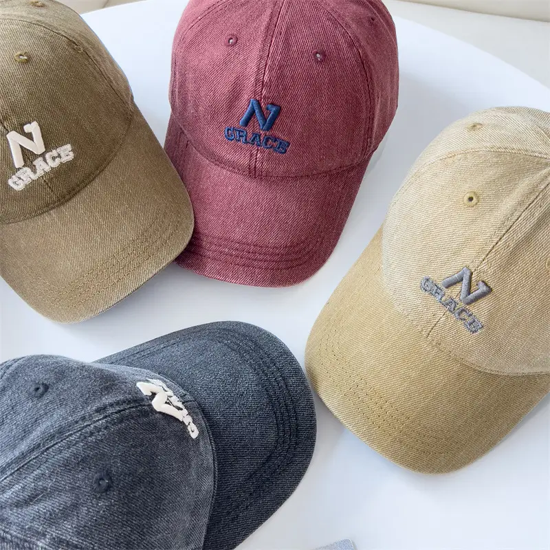 Gray Three-Dimensional Letter Embroidered Baseball Cap - Image 8