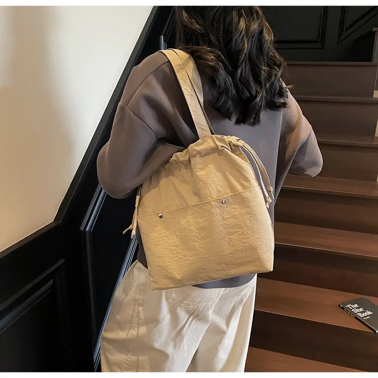 Light Blue Drawstring Shoulder Bag for Women — feature 10
