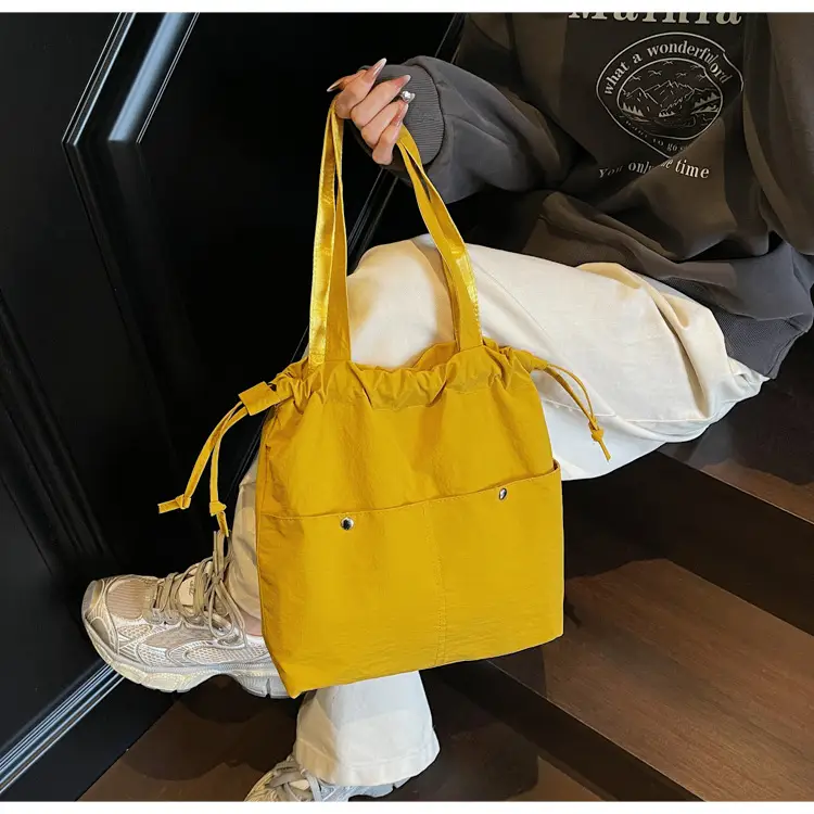 Light Blue Drawstring Shoulder Bag for Women — feature 11