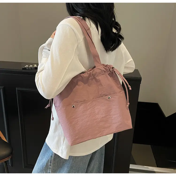 Light Blue Drawstring Shoulder Bag for Women — feature 15