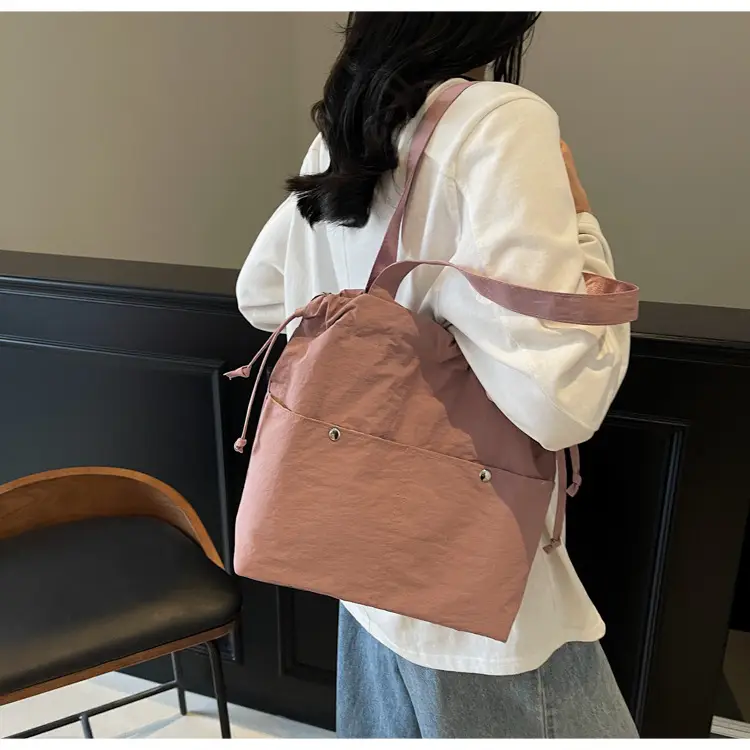Light Blue Drawstring Shoulder Bag for Women — feature 16