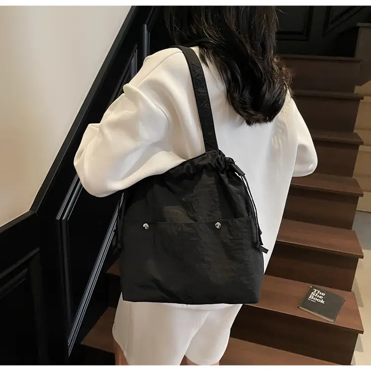 Light Blue Drawstring Shoulder Bag for Women — feature 19