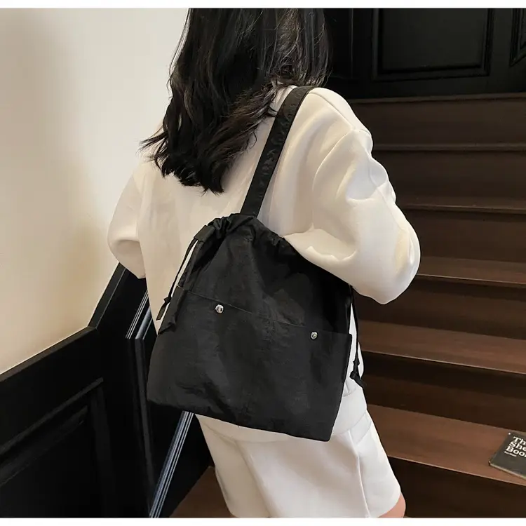 Light Blue Drawstring Shoulder Bag for Women — feature 20