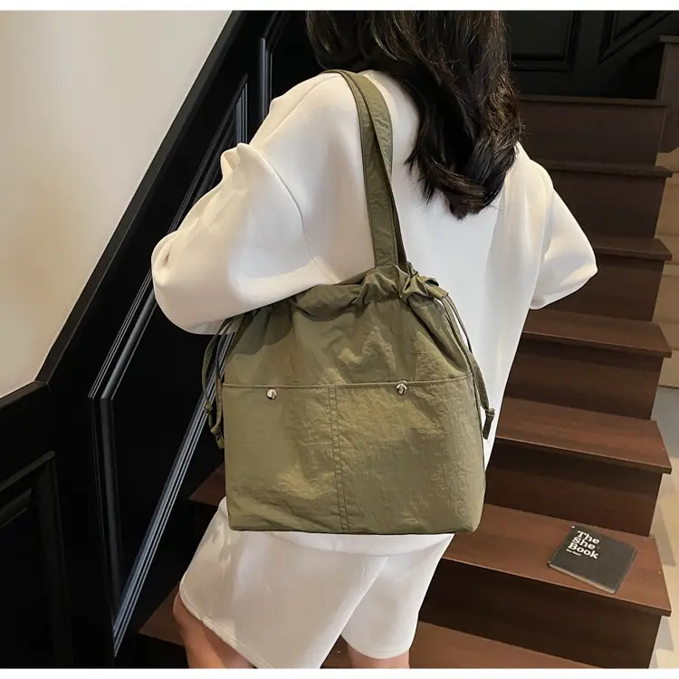 Light Blue Drawstring Shoulder Bag for Women — feature 22